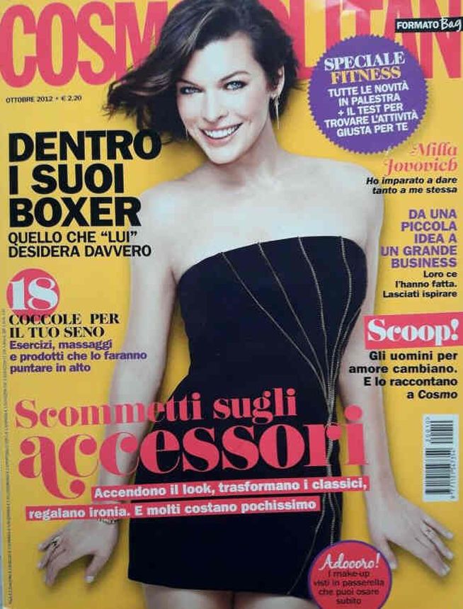 COSMOPOLITAN ITALY magazine side cover  October 2012