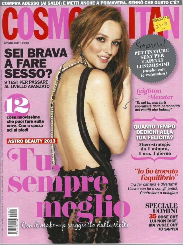 COSMOPOLITAN ITALY magazine side cover  January 2013