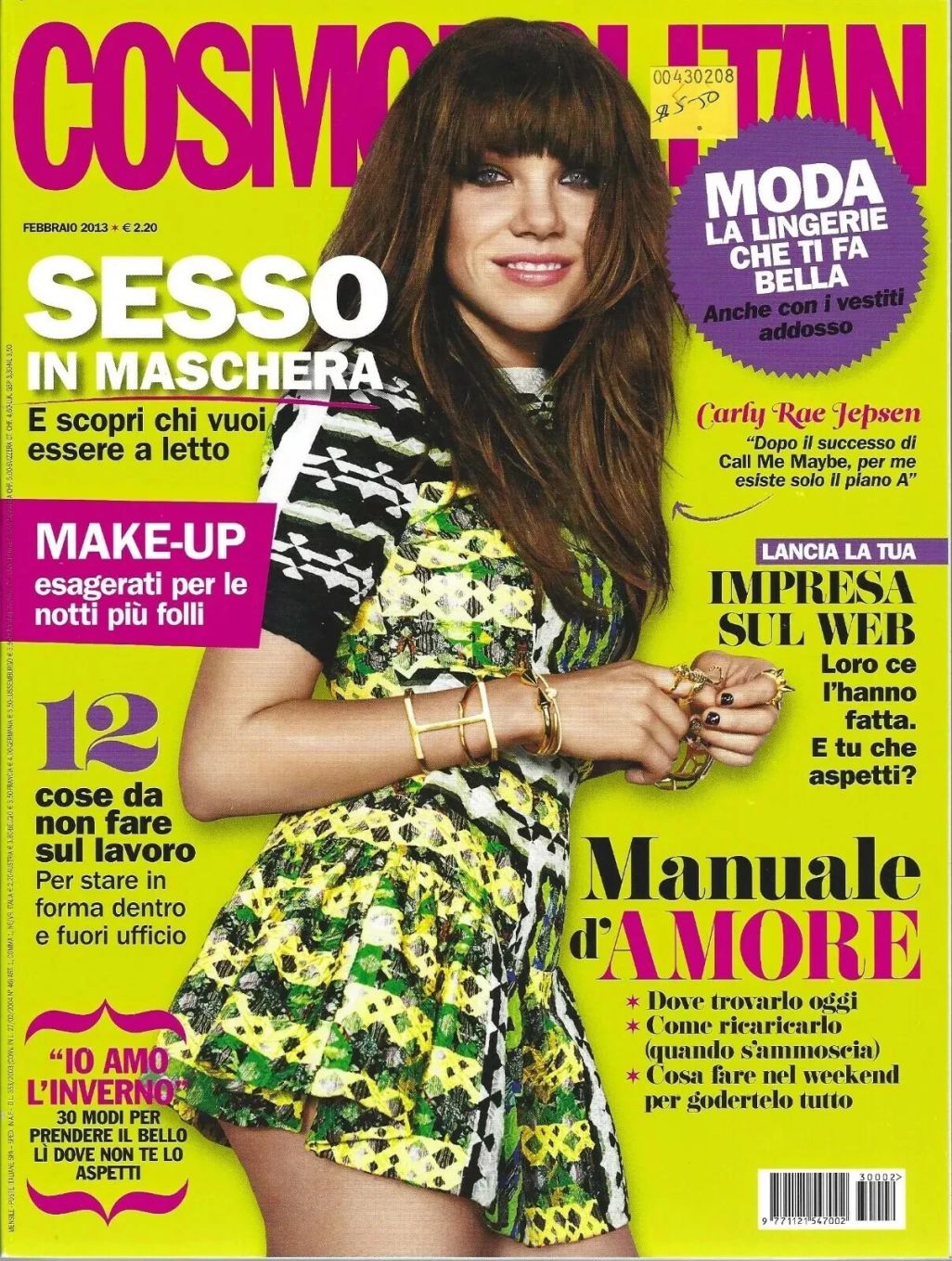 COSMOPOLITAN ITALY magazine side cover  February 2013