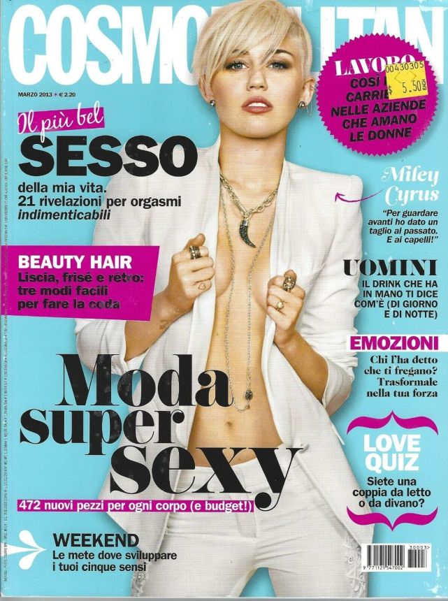 COSMOPOLITAN ITALY magazine side cover  March 2013