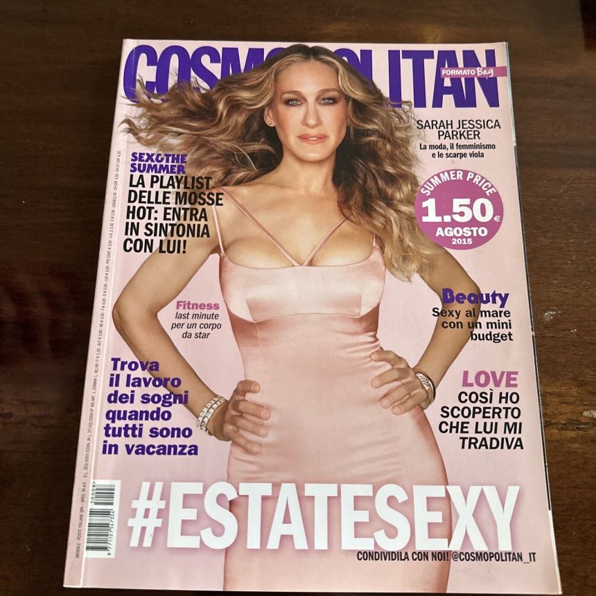 COSMOPOLITAN ITALY magazine side cover  August 2015