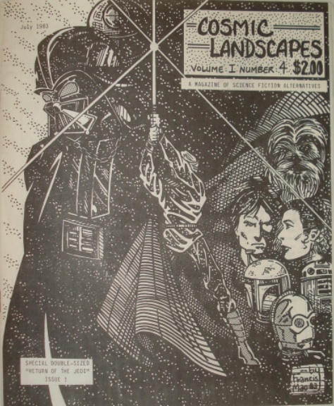 COSMIC LANDSCAPES magazine side cover Issue 4 July 1983