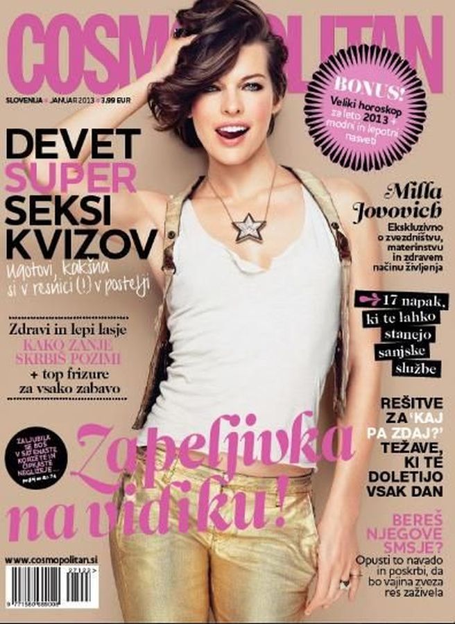 COSMOPOLITAN SLOVENIA magazine side cover  January 2013