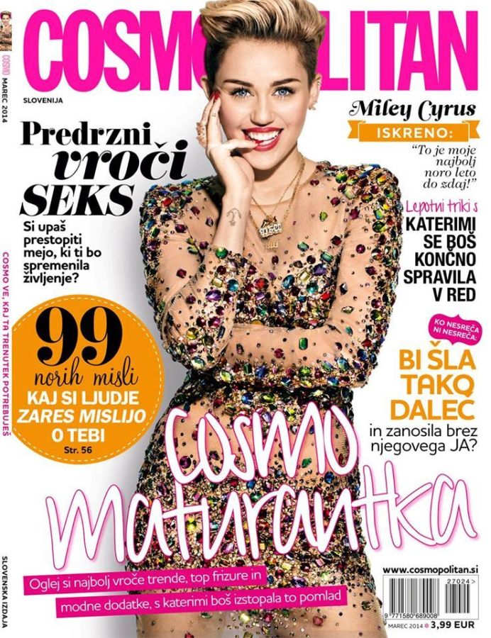 COSMOPOLITAN SLOVENIA magazine side cover  March 2014