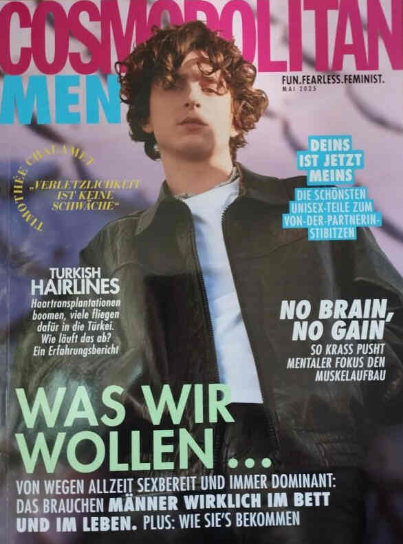 COSMOPOLITAN MEN GERMANY magazine side cover  May 2025