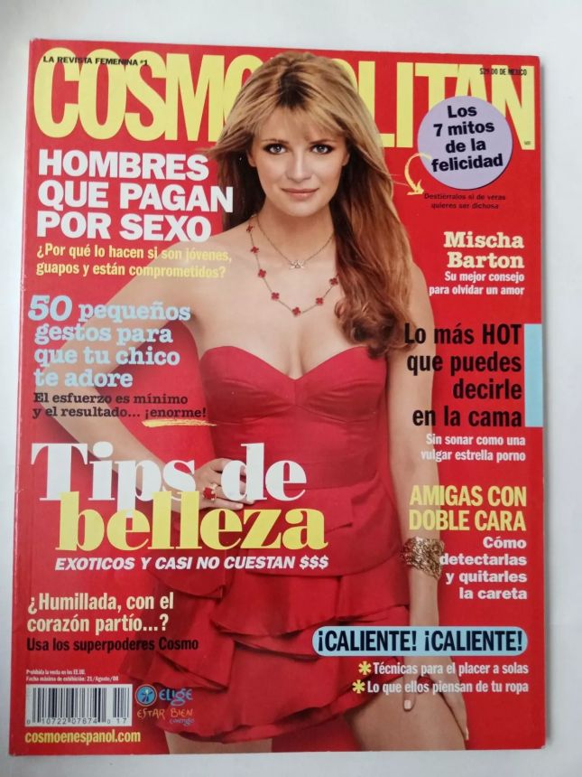 COSMOPOLITAN MEXICO magazine side cover  August 2008