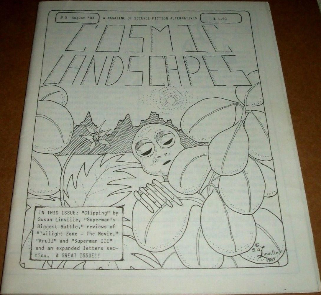 COSMIC LANDSCAPES magazine side cover Issue 5  Vol 1 No  5  August 1983