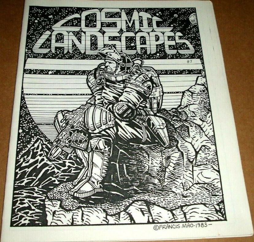 COSMIC LANDSCAPES magazine side cover Issue 7  Vol 1 No  7  December 1983