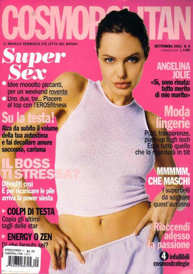COSMOPOLITAN ITALY magazine side cover  September 2001