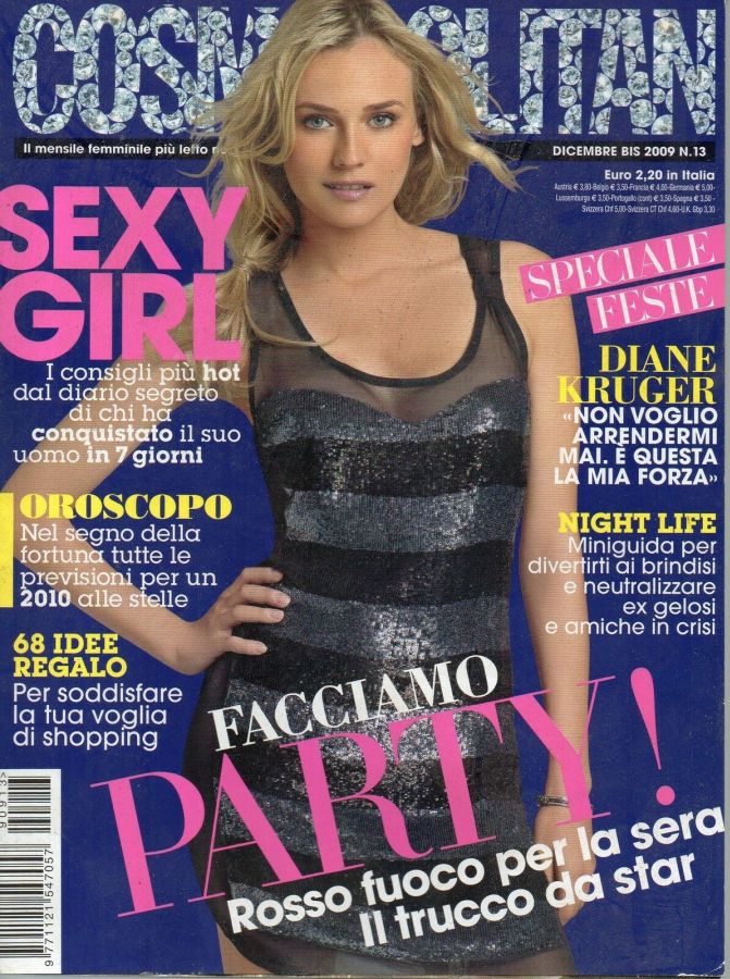COSMOPOLITAN ITALY magazine side cover  December 2009