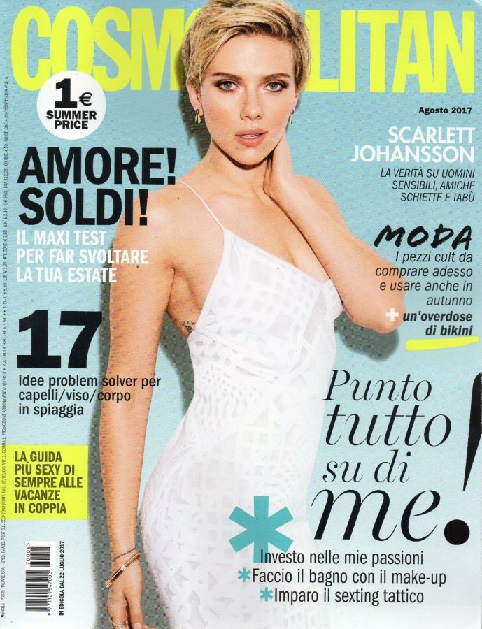 COSMOPOLITAN ITALY magazine side cover  August 2017