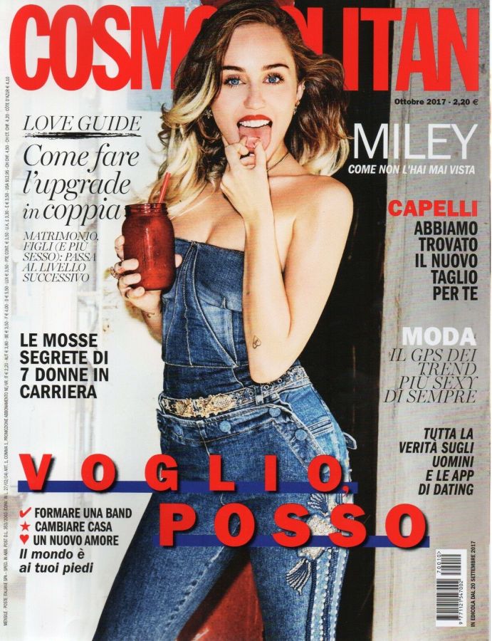 COSMOPOLITAN ITALY magazine side cover  October 2017