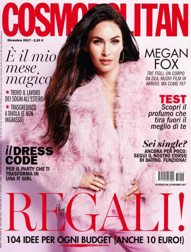 COSMOPOLITAN ITALY magazine side cover  December 2017