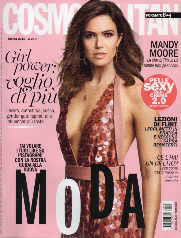 COSMOPOLITAN ITALY magazine side cover  March 2018