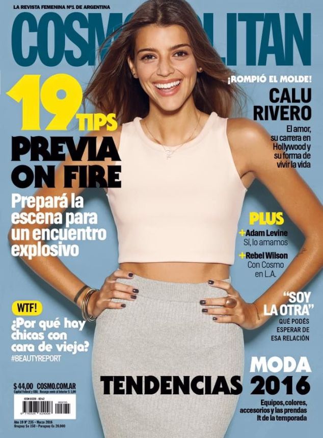 COSMOPOLITAN ARGENTINA magazine side cover  March 2016