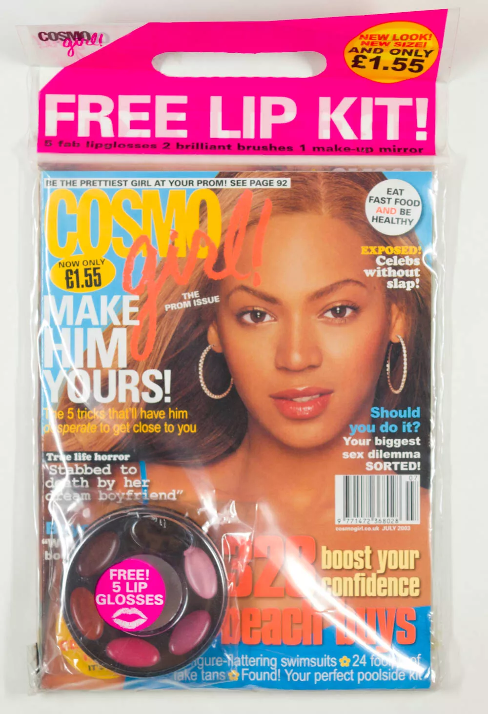 COSMO GIRL UK magazine side cover  July 2003