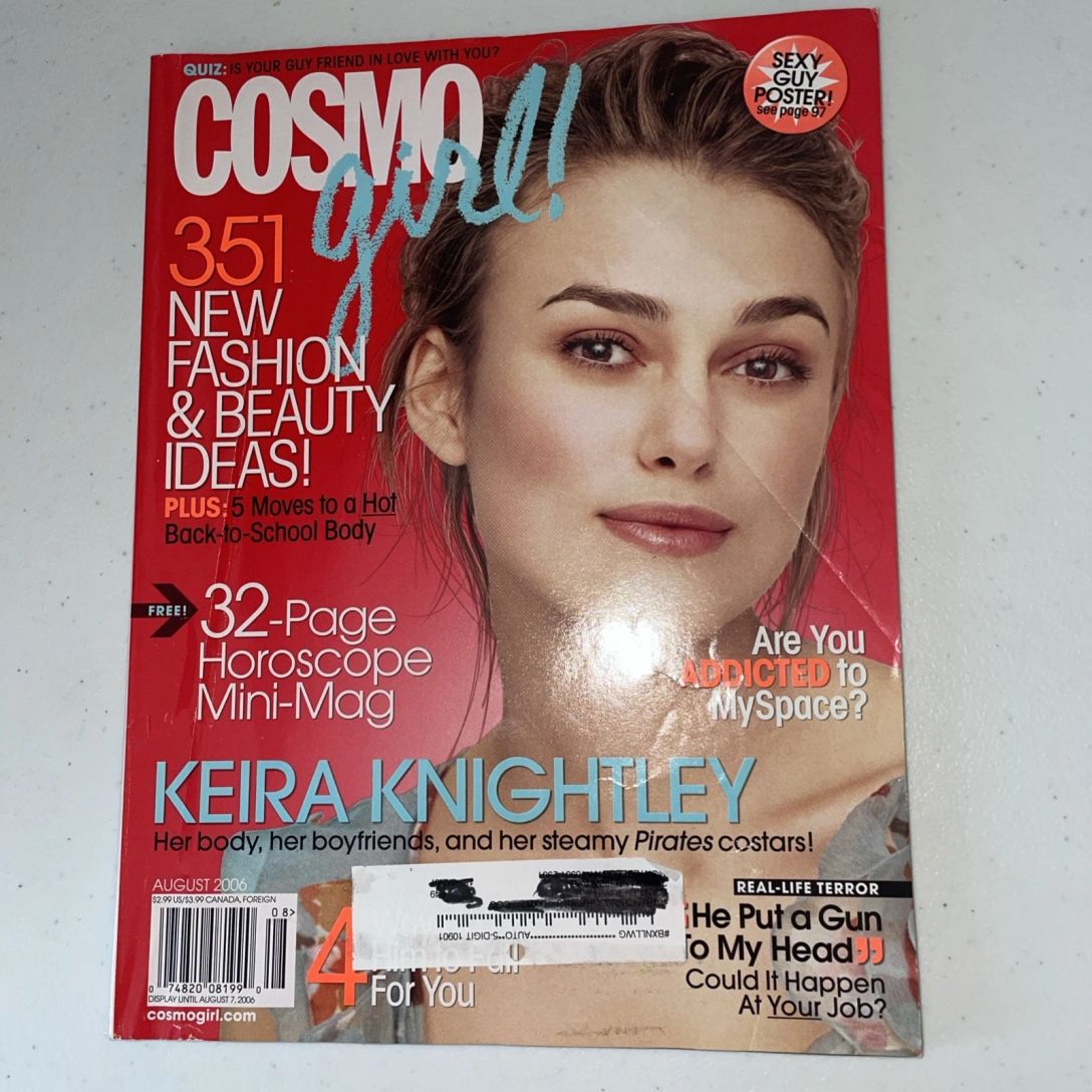 COSMO GIRL USA magazine side cover  August 2006