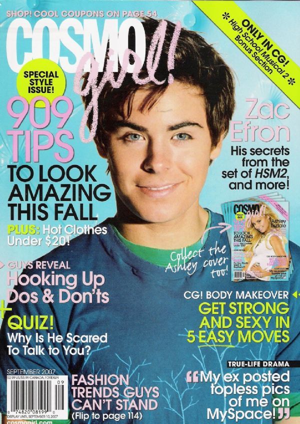 COSMO GIRL USA magazine side cover  September 2007
