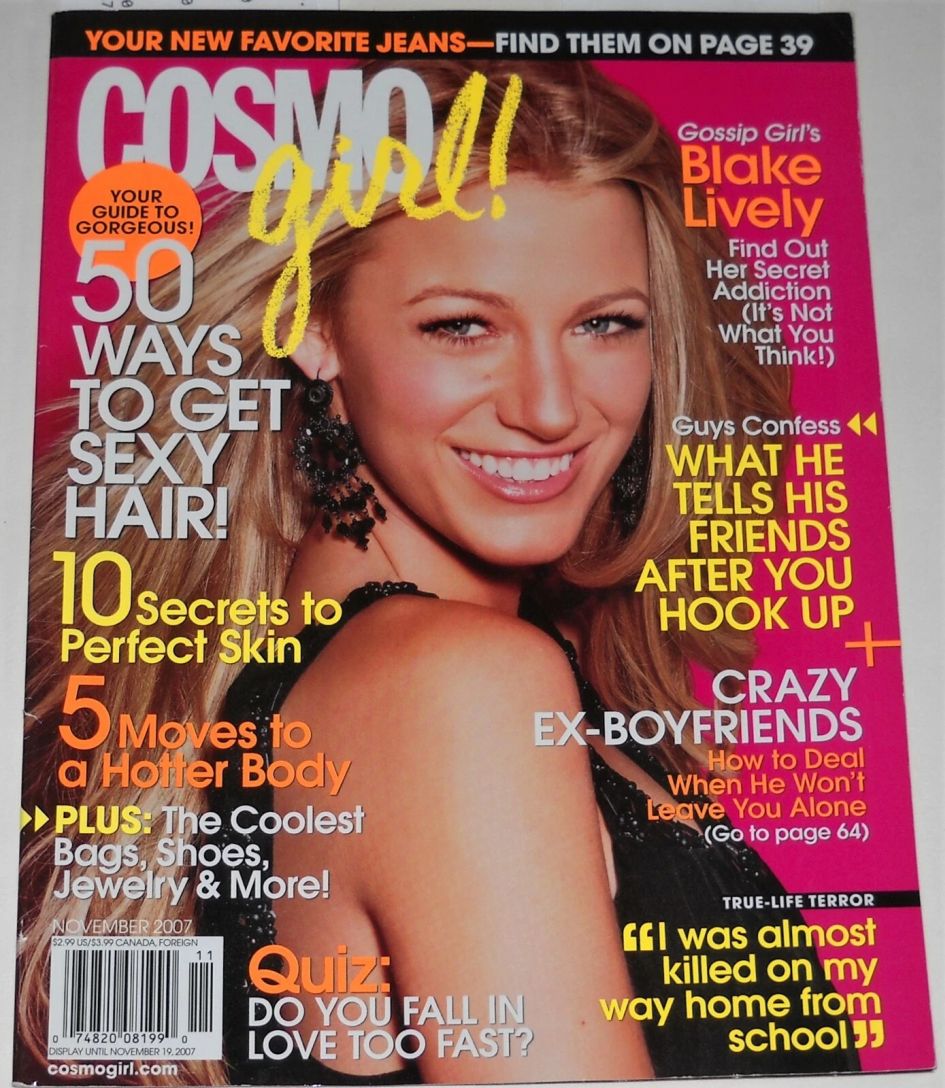 COSMO GIRL USA magazine side cover  November 2007