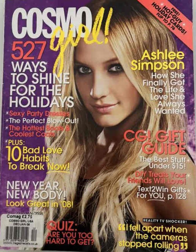 COSMO GIRL USA magazine side cover  December 2007/ January 2008 
