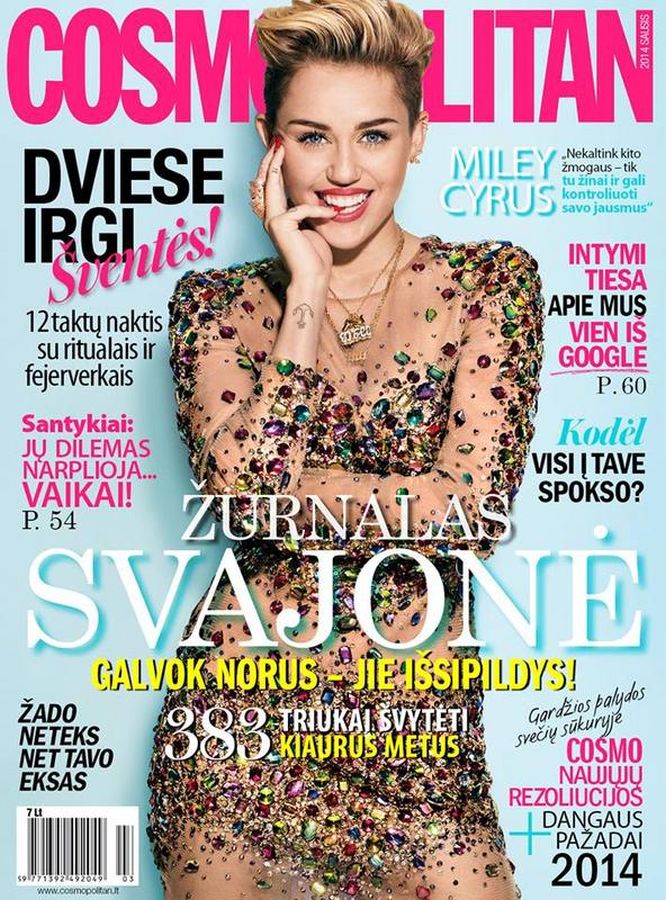 COSMOPOLITAN LITHUANIA magazine side cover  January 2014