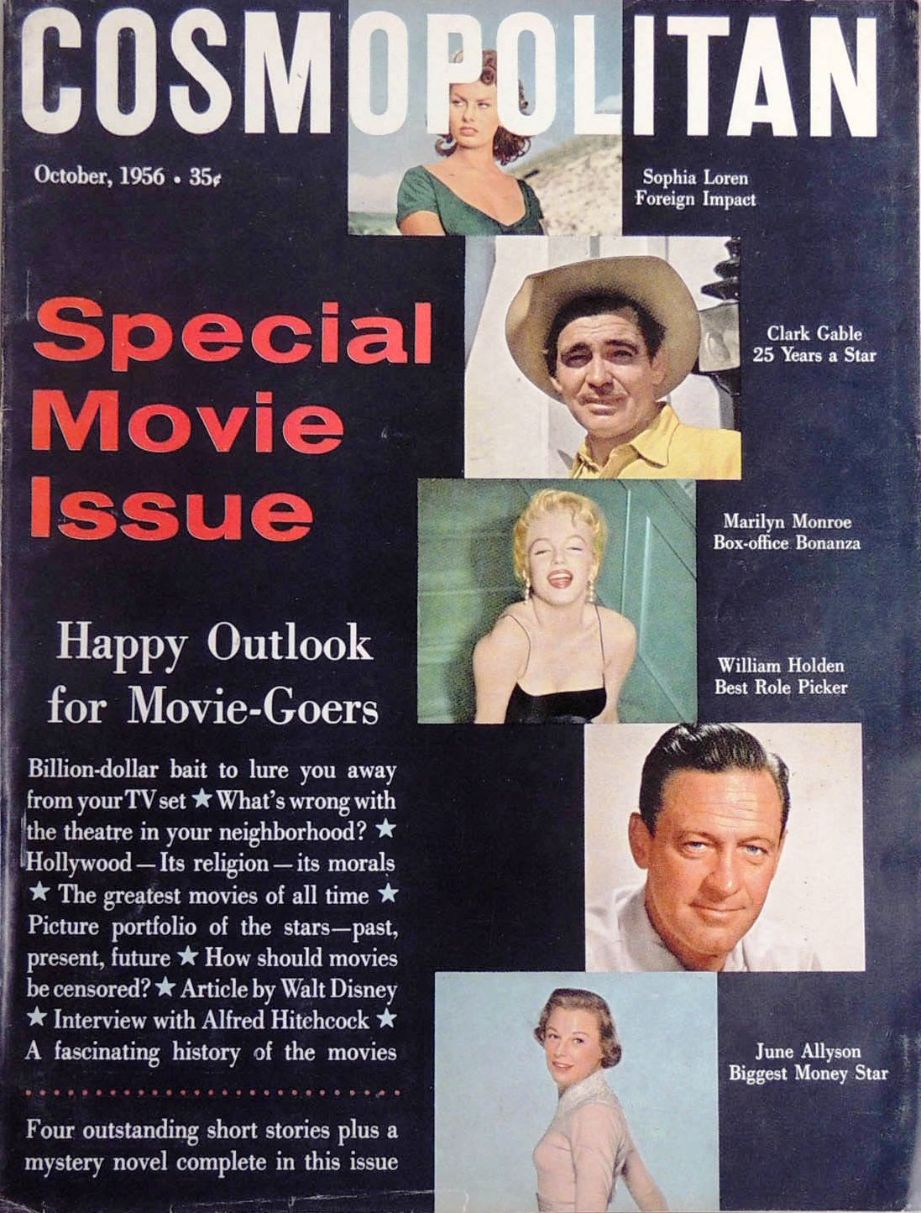 COSMOPOLITAN USA magazine side cover  October 1956