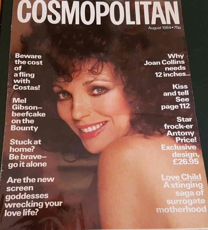 COSMOPOLITAN UK magazine side cover  August 1984