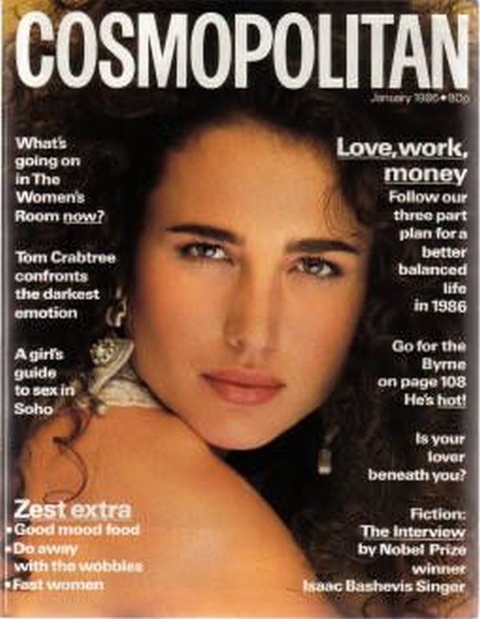 COSMOPOLITAN UK magazine side cover  January 1986