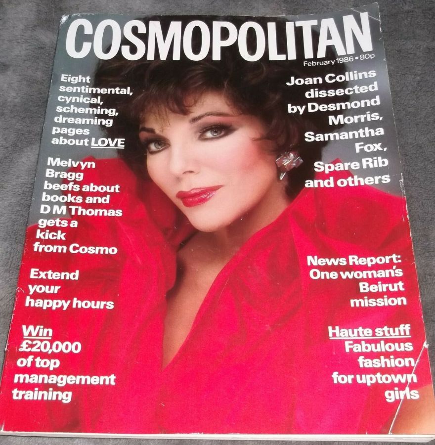 COSMOPOLITAN UK magazine side cover  February 1986