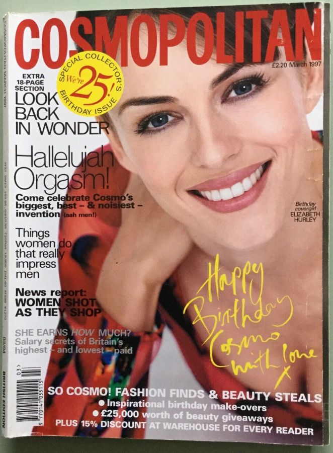 COSMOPOLITAN UK magazine side cover  March 1997