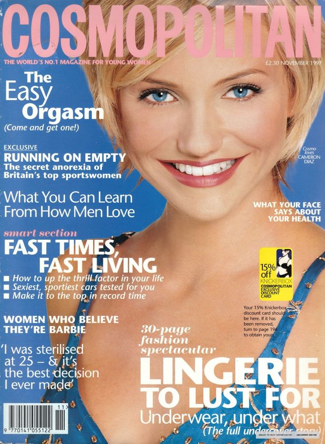 COSMOPOLITAN UK magazine side cover  November 1997