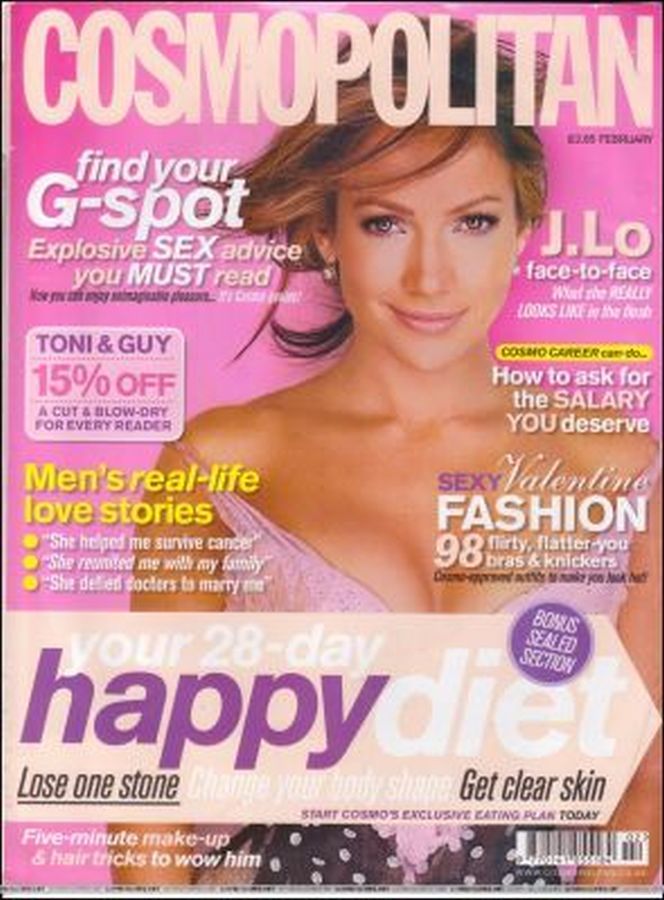 COSMOPOLITAN UK magazine side cover  February 2004