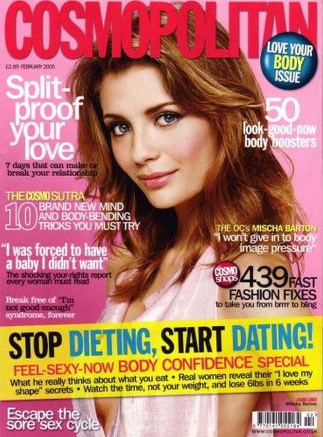 COSMOPOLITAN UK magazine side cover  February 2005