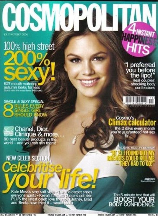 COSMOPOLITAN UK magazine side cover  October 2006