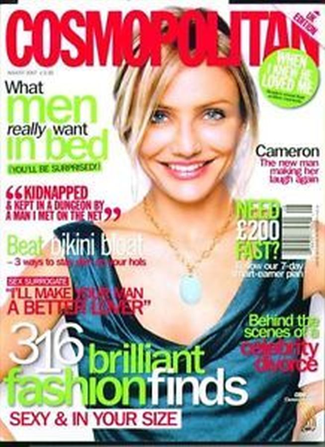 COSMOPOLITAN UK magazine side cover  August 2007