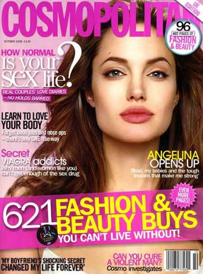 COSMOPOLITAN UK magazine side cover  October 2008