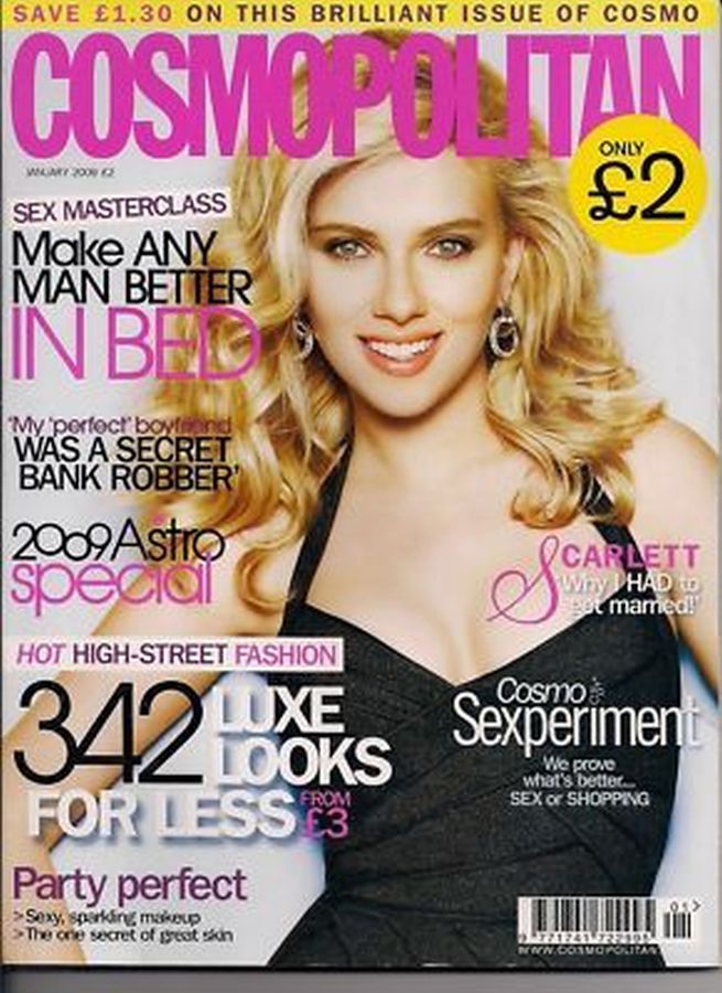 COSMOPOLITAN UK magazine side cover  January 2009