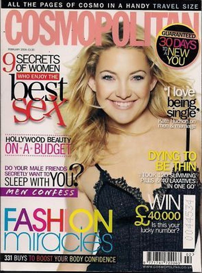 COSMOPOLITAN UK magazine side cover  February 2009