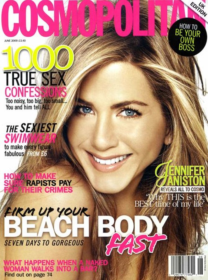 COSMOPOLITAN UK magazine side cover  June 2009