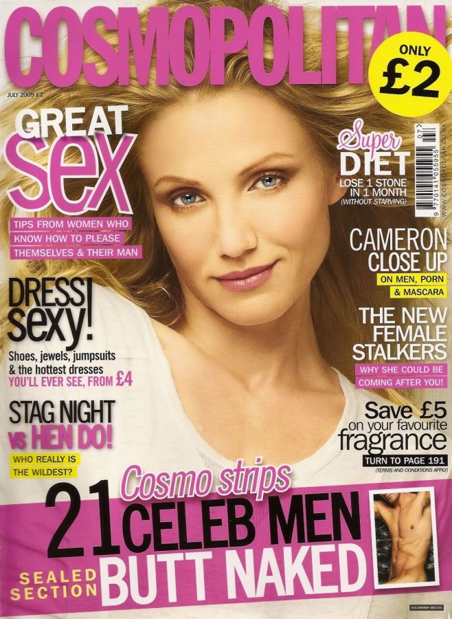 COSMOPOLITAN UK magazine side cover  July 2009