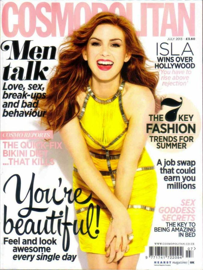 COSMOPOLITAN UK magazine side cover  July 2013