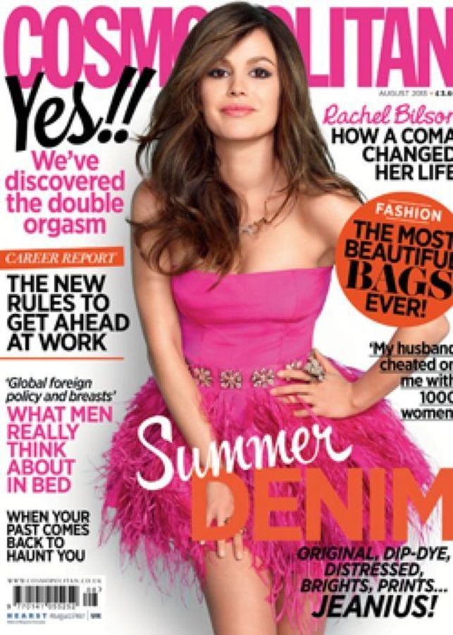 COSMOPOLITAN UK magazine side cover  August 2013