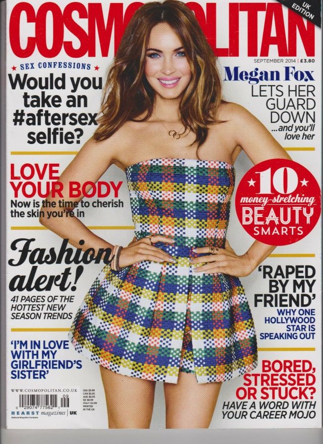 COSMOPOLITAN UK magazine side cover  September 2014