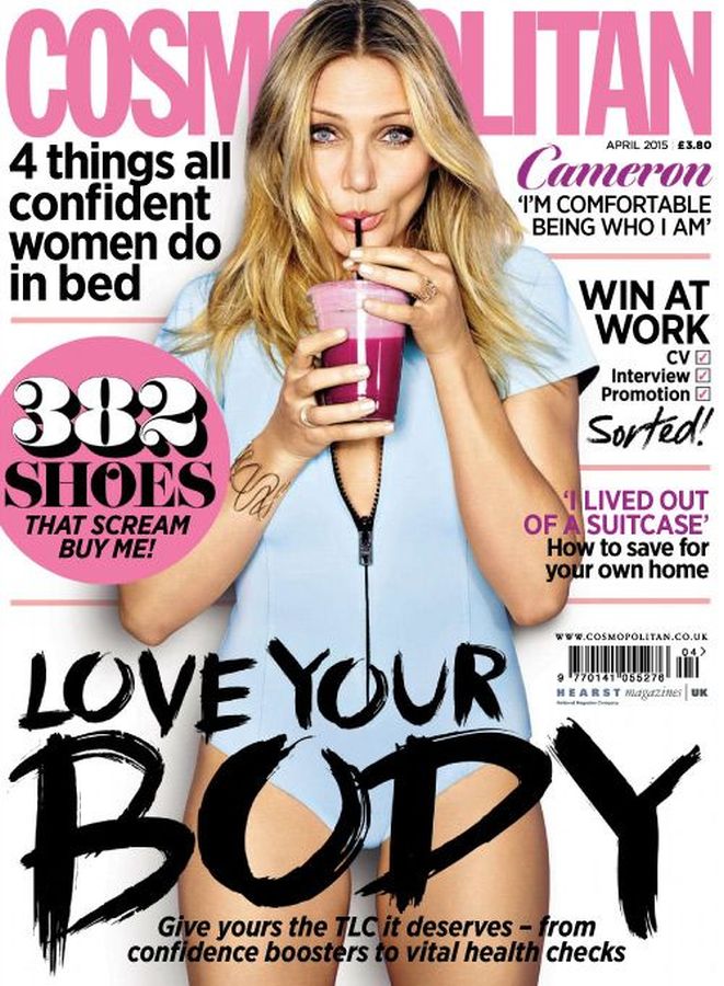 COSMOPOLITAN UK magazine side cover  April 2015