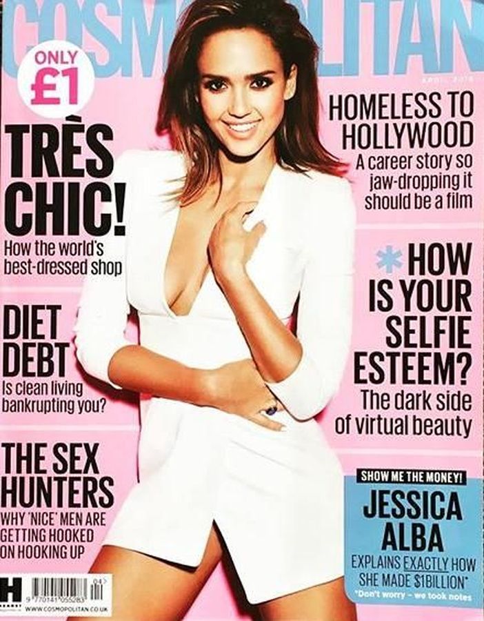 COSMOPOLITAN UK magazine side cover  April 2016