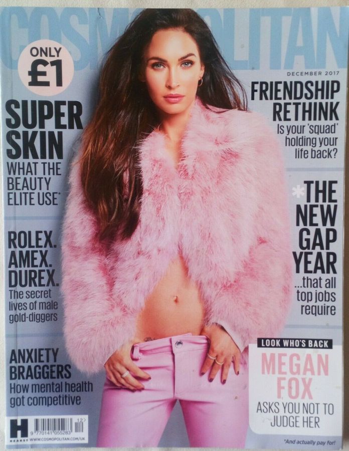 COSMOPOLITAN UK magazine side cover  December 2017