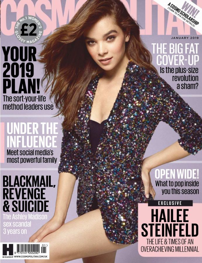 COSMOPOLITAN UK magazine side cover  January 2019