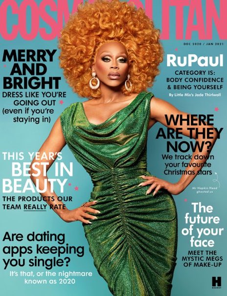 COSMOPOLITAN UK magazine side cover  December 2020/ January 2021 