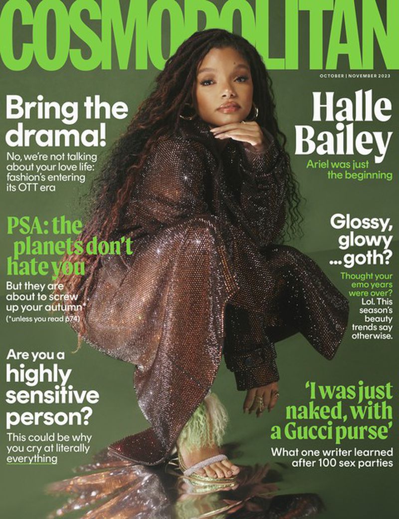 COSMOPOLITAN UK magazine side cover  October/November 2023