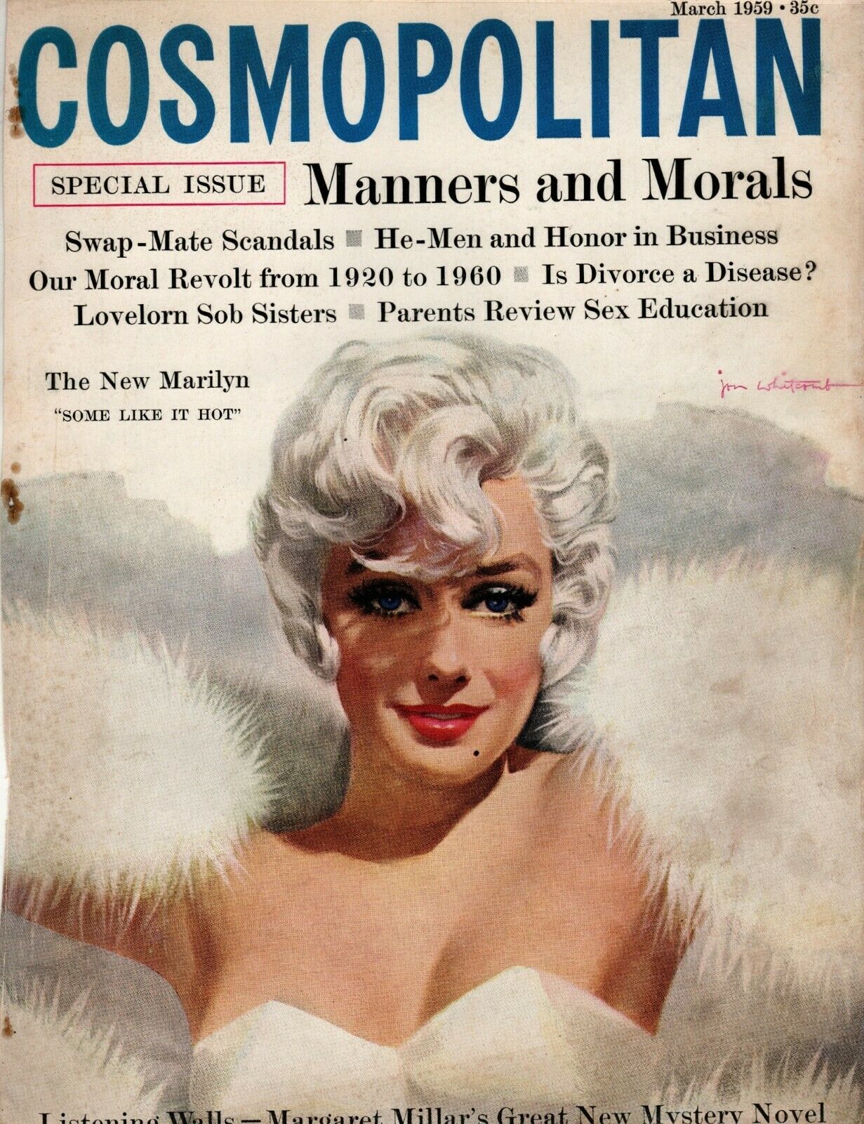 COSMOPOLITAN USA magazine side cover  March 1959
